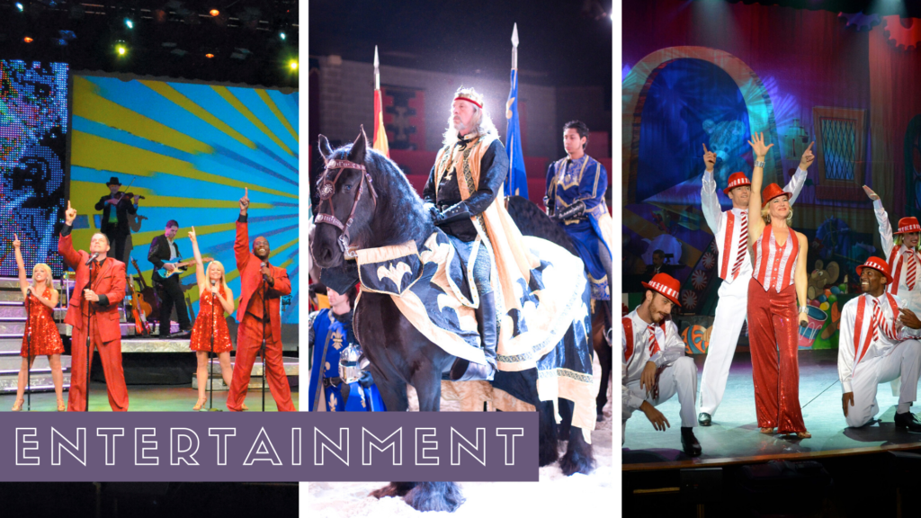 Collage featuring The Carolina Opry and Medieval Times
