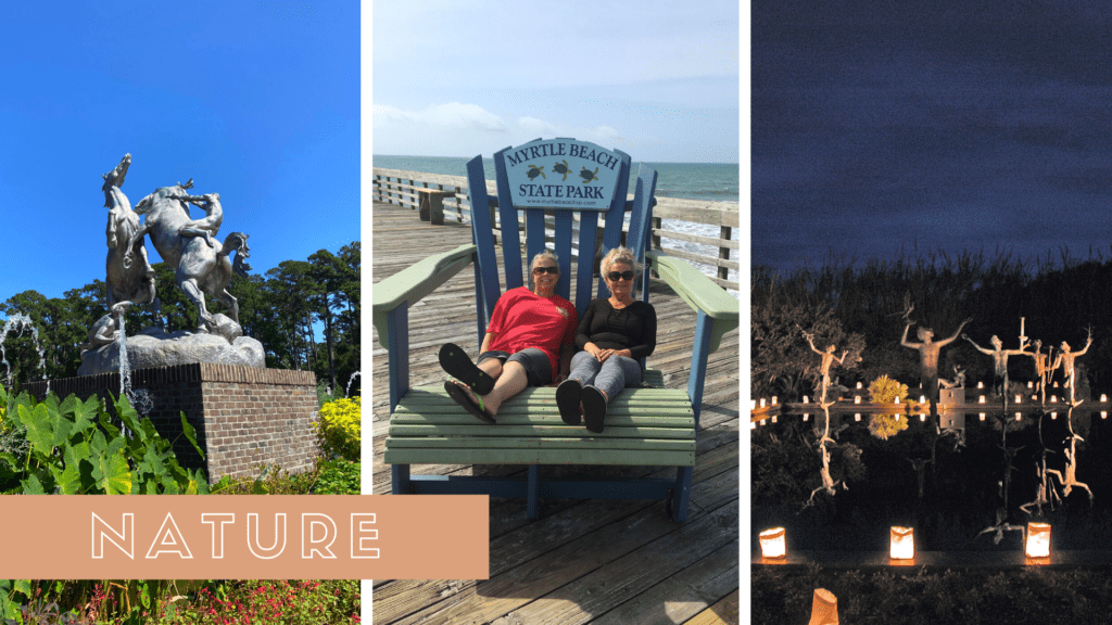 Collage of Brookegreen Gardens and Myrtle Beach State Park