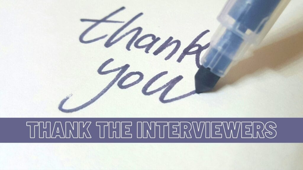 Thank Your Interviewers Tip Graphic